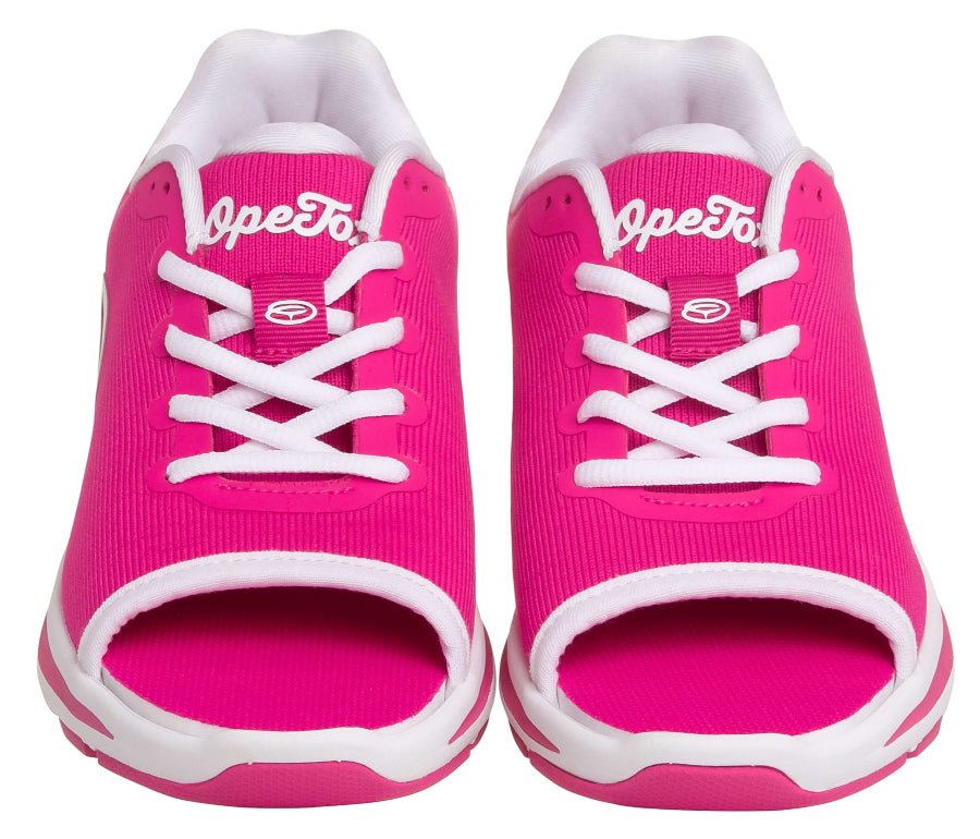 HOT PINK OpeToz Open Toe Athletic Shoes Front View