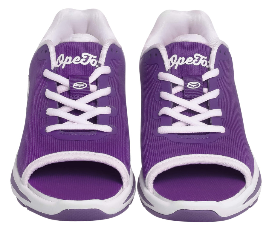 PURPLE OpeToz Open Toe Athletic Shoes Front View
