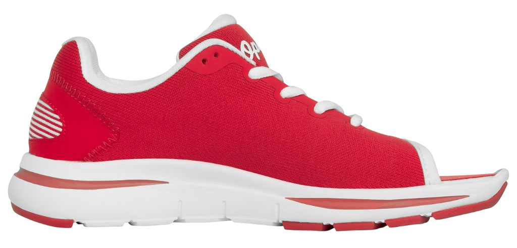 RED OpeToz Open Toe Athletic Shoe Inside Side View